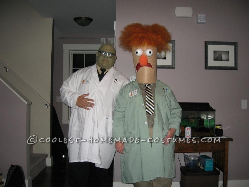 Homemade Beaker and Dr. Bunsen Honeydew Couple Costume 