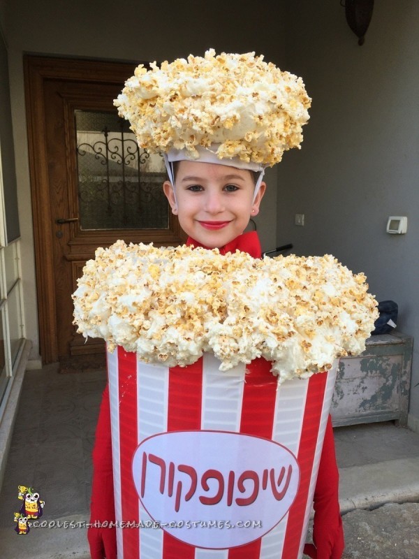 What a Cool DIY Popcorn Costume AND Ceiling Lampshade!