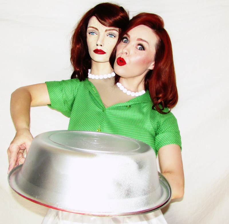 What the...?! Double Headed 50s Housewife Illusion Costume