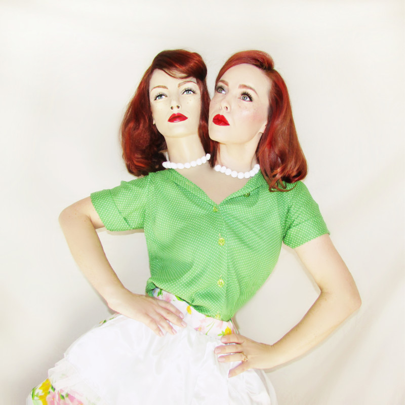 What the...?! Double Headed 50s Housewife Illusion Costume