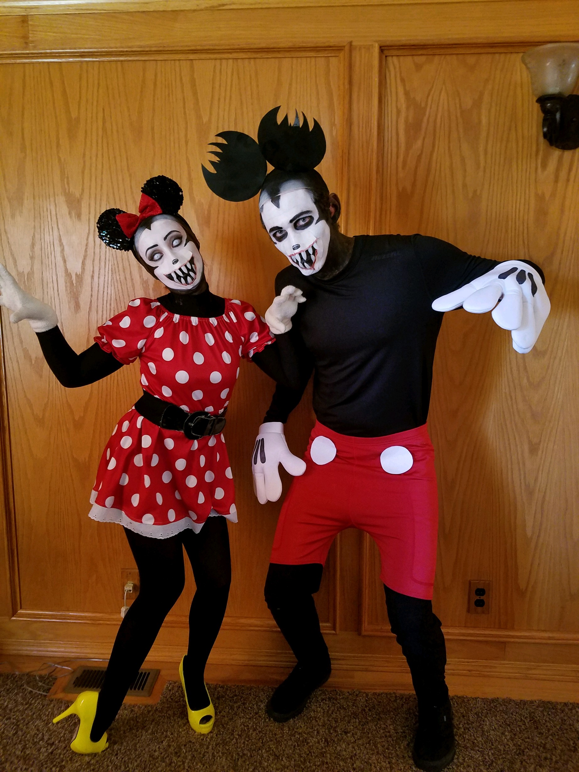 Scary Mickey and Minnie Mouse DIY Couple Costume