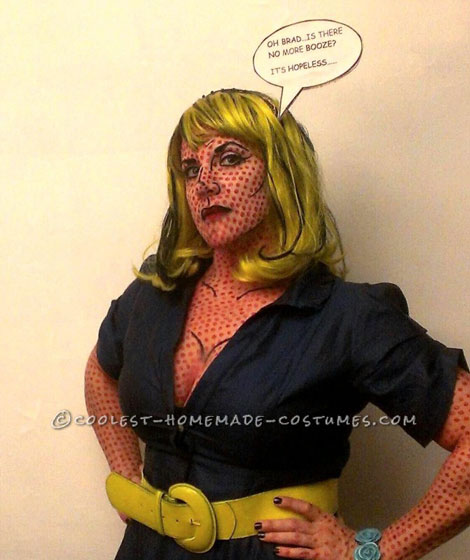 Homemade Lichtenstein Pop Art Lady Halloween Costume
