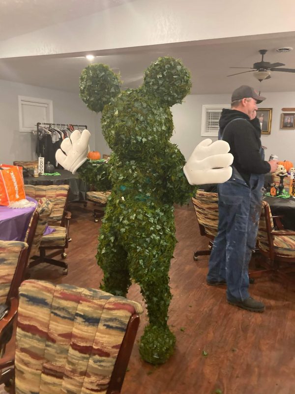 IF LAWN CLIPPINGS CAME TO LIFE.. Mickey Mouse Topiary Bush
