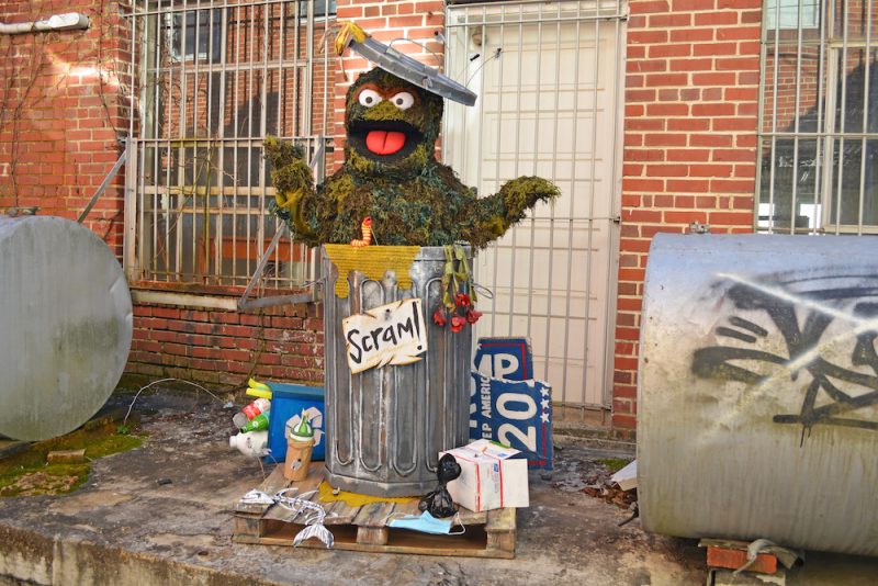 Oscar the Grouch Costume Made Completely from Trash