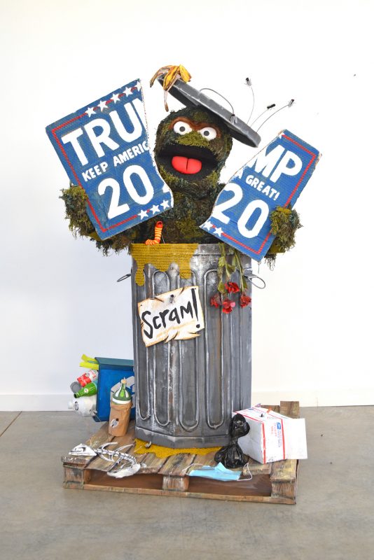 Oscar the Grouch Costume Made Completely from Trash