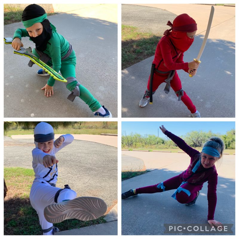 When all 4 siblings get on board, you make the group Halloween costume idea happen!