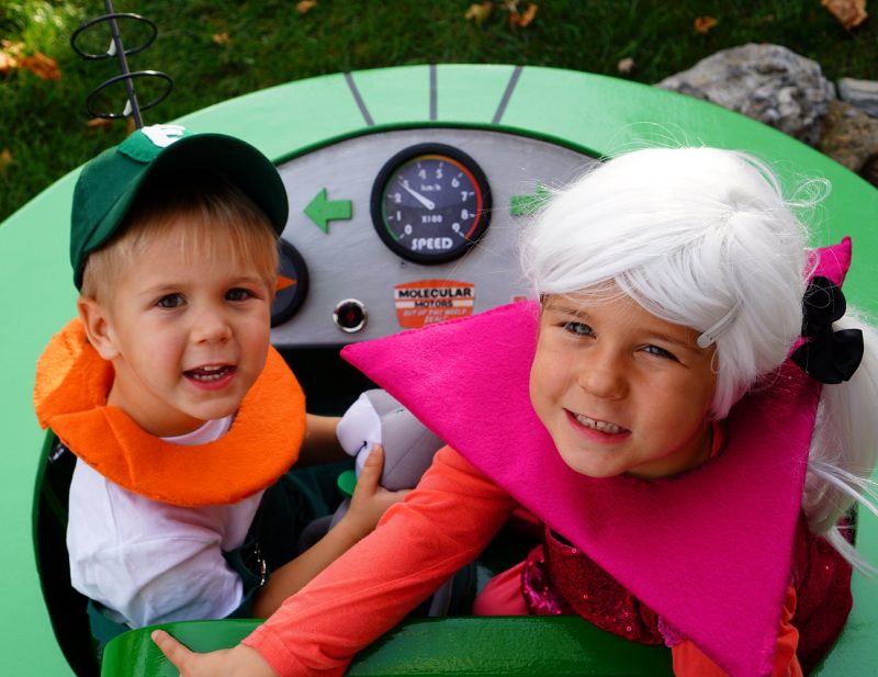 The Jetsons Family Halloween Costume with Hand Built Space Car!