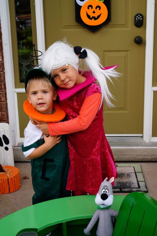 The Jetsons Family Halloween Costume with Hand Built Space Car!