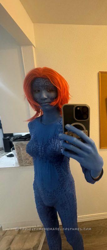 My first halloween with Mystique costume