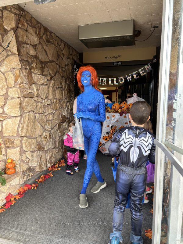 My first halloween with Mystique costume