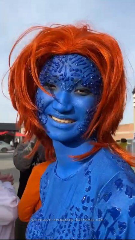 My first halloween with Mystique costume