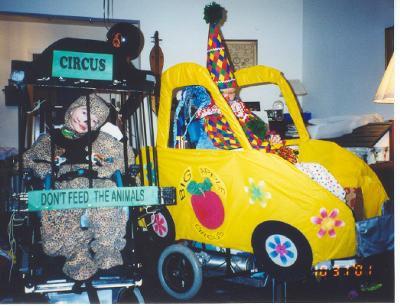  on Coolest Homemade Circus Clown In A Clown Car Wheelchair Costume 8