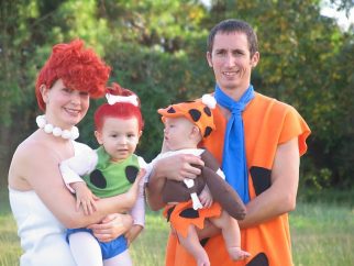 Homemade Flintstones Family Costume