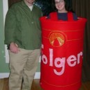 Walter and Donny from Big Lebowski. Donny is obviously in cremated form in the Folder\'s can. Took two wooden hoops and attached red felt. Puff pai