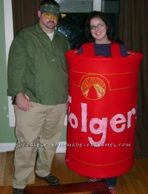 Walter and Donny from Big Lebowski. Donny is obviously in cremated form in the Folder\'s can. Took two wooden hoops and attached red felt. Puff pai