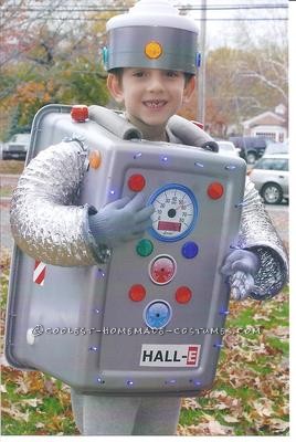 We followed directions provided on this website to create our son\'s very cool robot costume.  His costume was such a hit that he led the elem