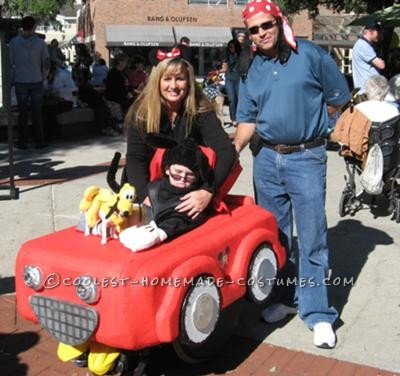 This year my son picked Mickey Mouse as his costume and every year we have to incorporate a costume for the wheelchair.  We start with a heavy c