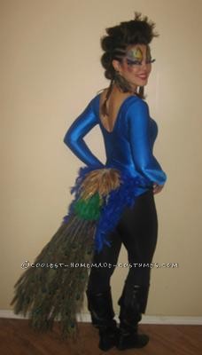 I had been anticipating this peacock costume for a whole year. I love peacock feathers and figured this would be a great idea to have some cool make-