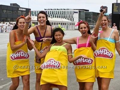 We wore these Playdoh costumes to the Rugby Sevens 2011 in Wellington, New Zealand which is a huge dress up event that 40,000 people in costumes go t