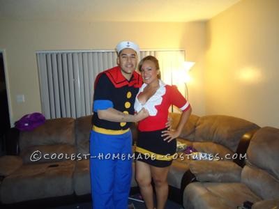 I wanted to make a costume for a young-sexy Olive Oyl costume and Popeye. I wanted to make a fun, sexy version of Olive oyl. All of the materials for