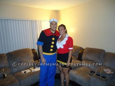 I wanted to make a costume for a young-sexy Olive Oyl costume and Popeye. I wanted to make a fun, sexy version of Olive oyl. All of the materials for