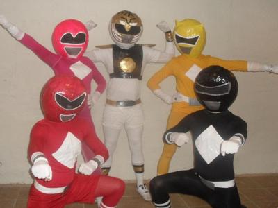 Power Rangers (minus Billy the Blue Ranger who was still at work)