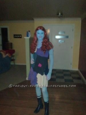 I have always loved Nightmare Before Christmas, so I decided to make a Sally costume out of scraps of material and a few of my old clothing laying ar