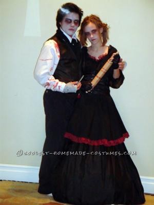 The Sweeney Todd movie just came out so my boyfriend and I knew exactly who we wanted to be for Halloween. Everything that you see was bought at a th