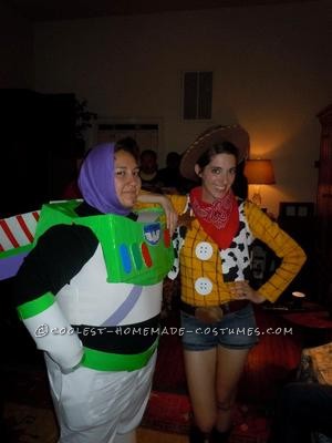 My wife and I made these Woody and Buzz Lightyear costumes from Toy Story with some help from a friend. It was a blast getting recognized while we we