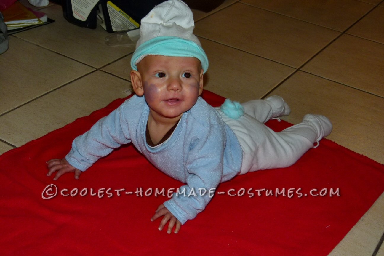 Cute Homemade Baby Smurf Costume