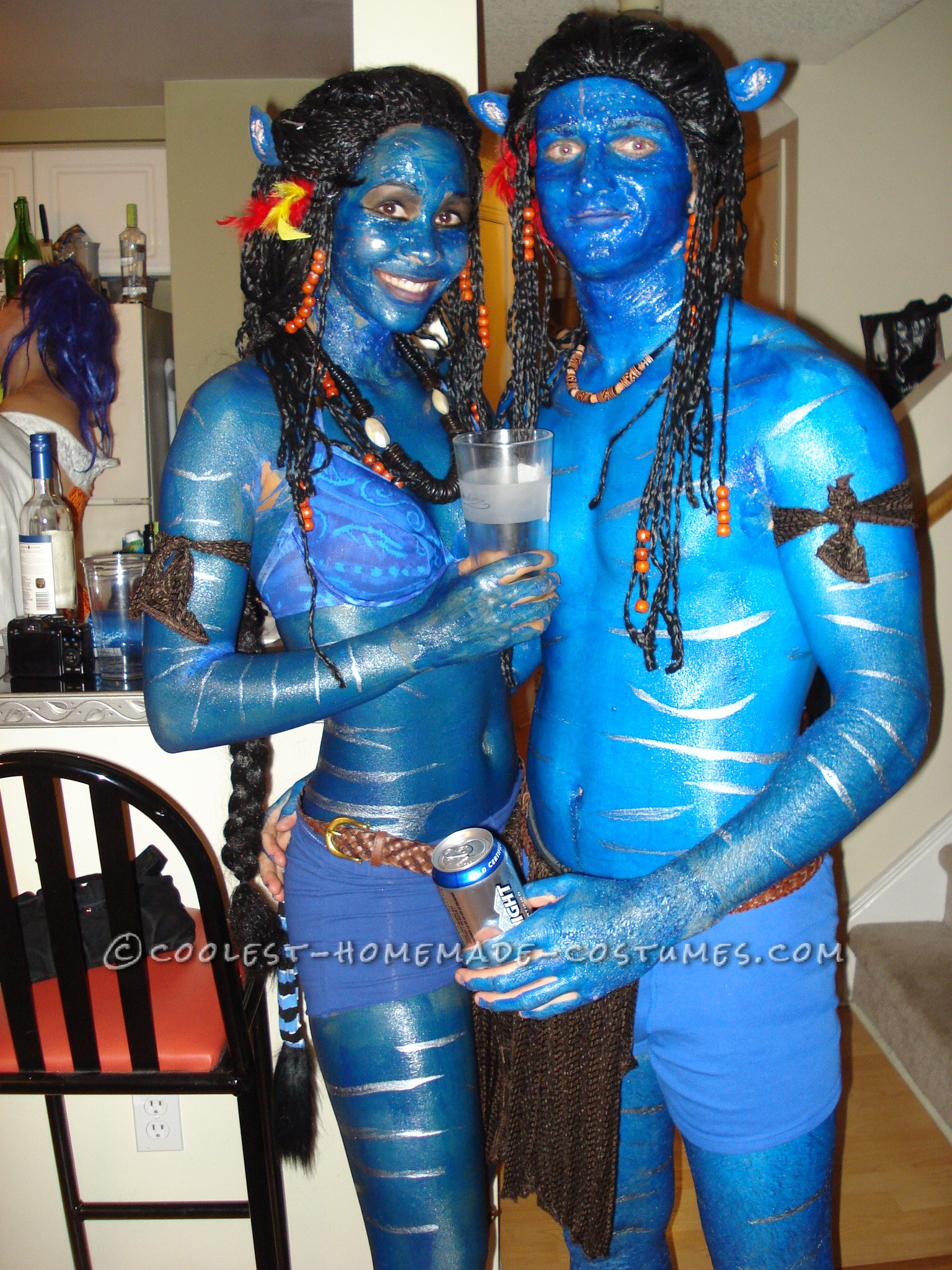 After seeing the Avatar movie and absolutely loving it, my friend and I decided we HAD to dress up as Avatars for halloween. There were alot of full