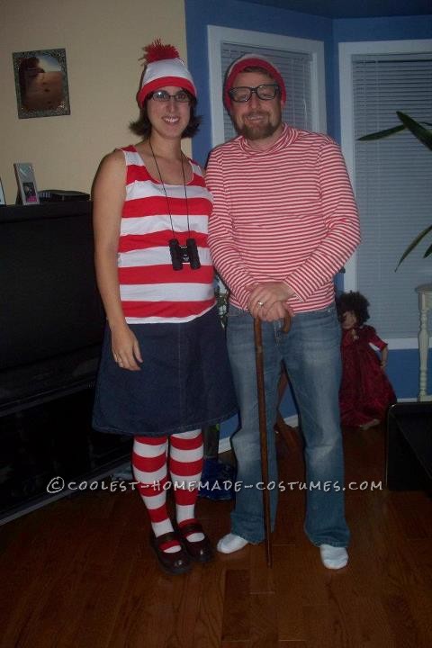 I make my costumes every year.  Last year my husband and I wanted to go as Waldo and Wenda.  This costumes was cheap and easy and fun to ma