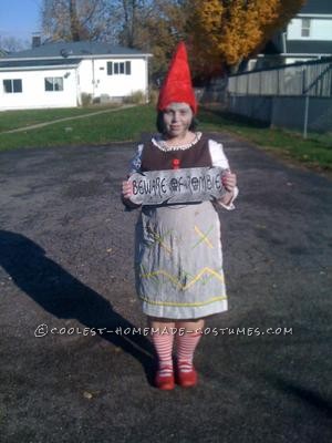 I made my zombie gnome costume from things I found at the thrift store, a Halloween shop, and some so old curtains I had at my house. I have always w