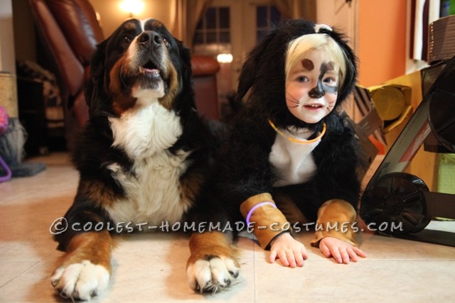 A Girl Dressed As Her Dog for Halloween