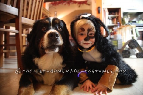 A Girl Dressed As Her Dog for Halloween