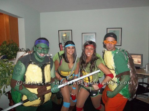 I created this Ninja Turtle costume for my friend and I last year.  It was by far my favorite halloween costume I've ever worn.  We were