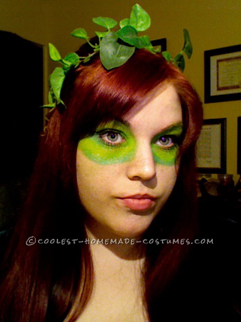 I created this costume very easily in just a couple days... All materials included, a multi-shade green eyeshadow, Silk Ivy from a dollar store