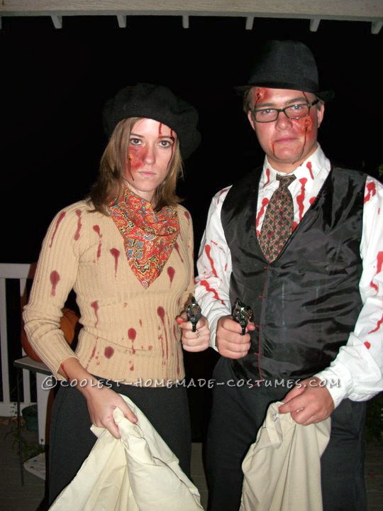 Coolest Zombie Bonnie and Clyde Couple Costume