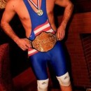 had a fake gold medal from my Michael Phelps costume the year before. I got the all american flag wrestling singlet online. bought wwf belt from walm