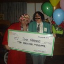 The best part of this costume was making the GIANT check! It was also the most time consuming part. We toyed with names for the check for a couple we