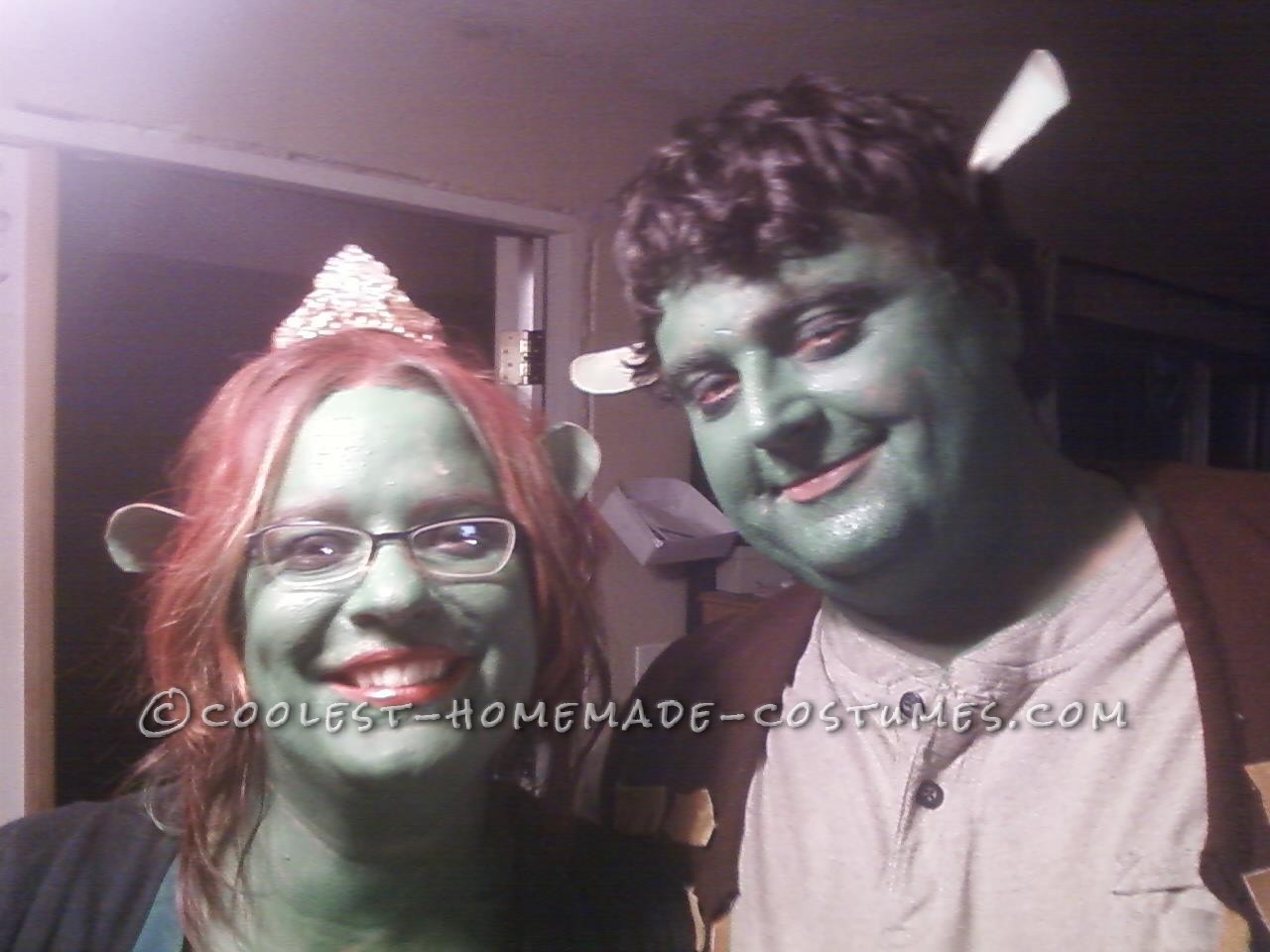 I thought long and hard about what to be for halloween. Shrek and Fiona was perfect for my husband and i for swe are shaped alot like the characters.