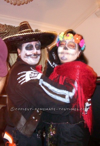 Since we are a latino couple we wanted to do something traditional for Halloween, so I decided that I would make us a Day of the Dead costume.For m