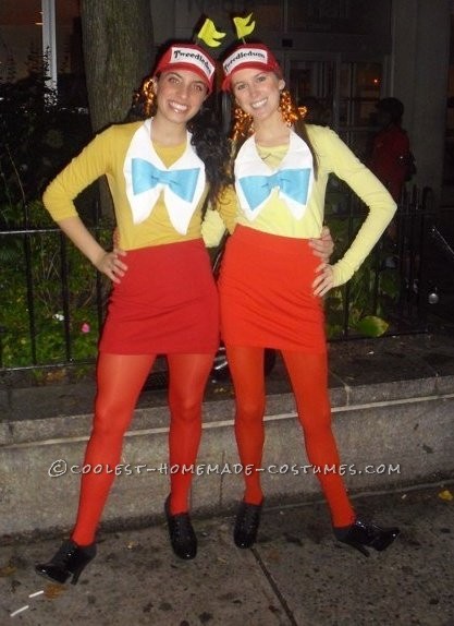 This costume was actually from 2009. We went to our local Goodwill and bought red skirts, yellow shirts, red baseball caps, white felt and blue felt.