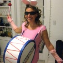 When watching a commercial for Energizer, I made the decision to be the Energizer Bunny for Halloween. The costume was not very expensive to make but