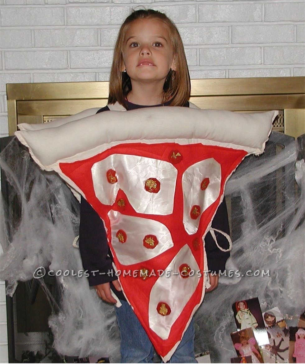 Pizza Costume with Pizzaz!
 
This pizza had a little pizzaz!  My daughter’s picture is in the yearbook with the “cafeteria la