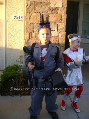 I made this ghostbuster costume for my son, It took about a week. starting with a large cardboard box, ataching things from garage and house..such as