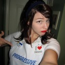 This was my Flo the Progressive girl costume from last year! I had such a fun time being her.  I found the white pants and polo at a th