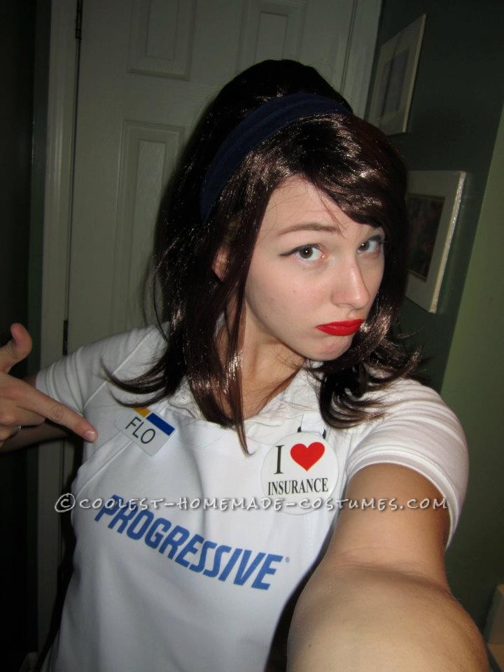 This was my Flo the Progressive girl costume from last year! I had such a fun time being her.  I found the white pants and polo at a th