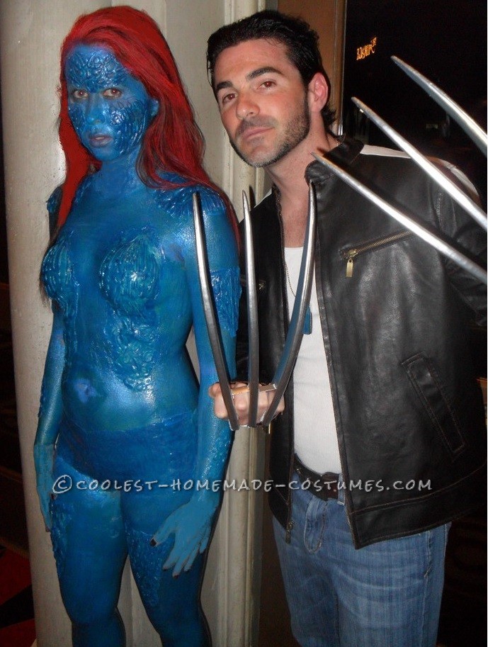 Last year I decided to be Mystique from X-Men. I didn't just want to paint myself blue and wear a bikini though. I wanted to be HARD CORE and make p