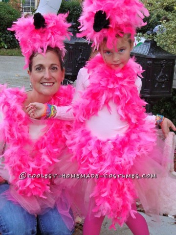 Coolest No-Sew Flock of Flamingos Couple Costume